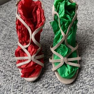 Rialto Rebekah Gold Strappy Slingback Heels